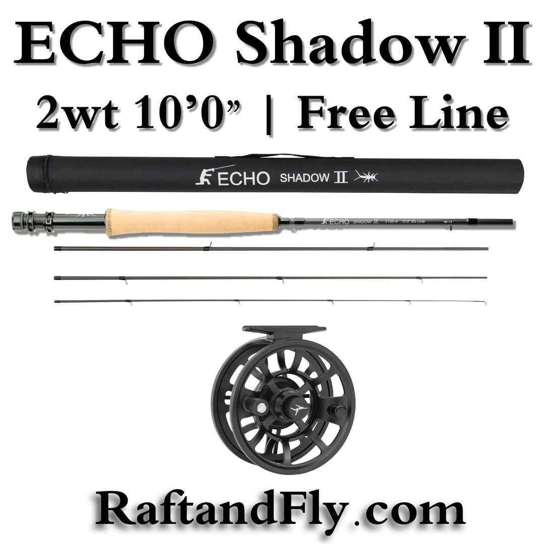 Echo Shadow II 2wt 10'0" Outfit - Free Nymph Line 14 Echo Shadow II 2wt 10'0" Outfit - Free Nymph Line