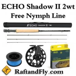 Echo Shadow II 2wt 10'0" Outfit - Free Nymph Line 23 Echo Shadow II 2wt 10'0