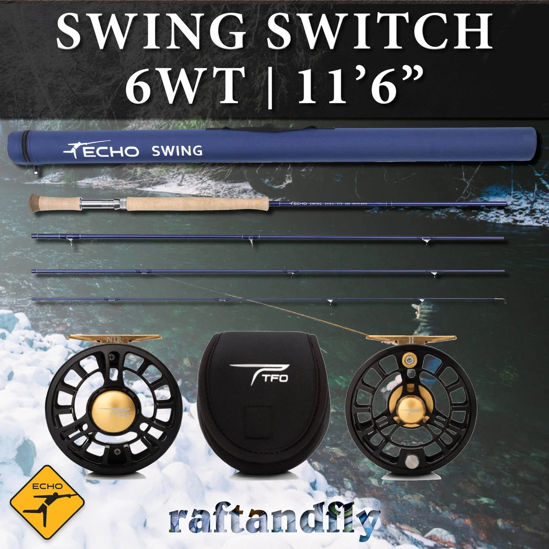 TFO Temple Fork Outfitters Echo Swing Switch 6wt 11'6" Outfit 8 TFO Temple Fork Outfitters Echo Swing Switch 6wt 11'6" Outfit