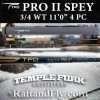 TFO Pro II 3/4wt Trout Spey 11'0" Temple Fork Outfitters 2 TFO Pro II 3/4wt Trout Spey 11'0" Temple Fork Outfitters